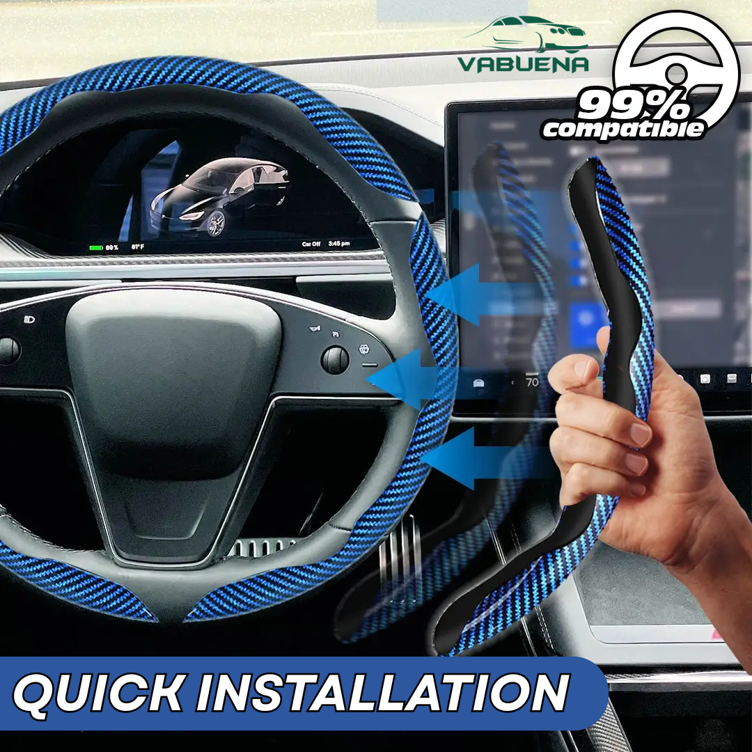 Samoz Shield - Universal Fit Anti-Slip Carbon Fiber Silicone Steering Wheel Cover
