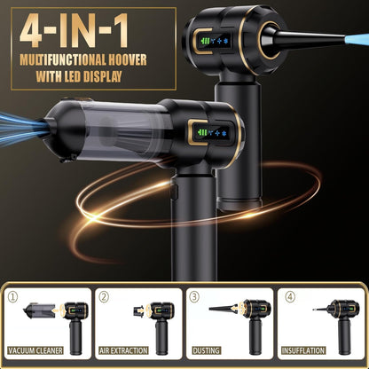 Car Vacuum Cleaner Brushless Lcd Display Power Vacuum Cleaner Handheld Suction and Blowing Integrated Blower Dust Blower
