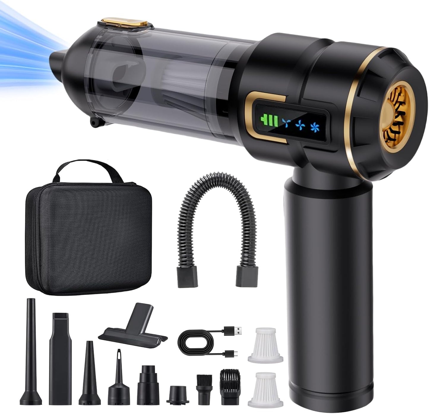 Car Vacuum Cleaner Brushless Lcd Display Power Vacuum Cleaner Handheld Suction and Blowing Integrated Blower Dust Blower