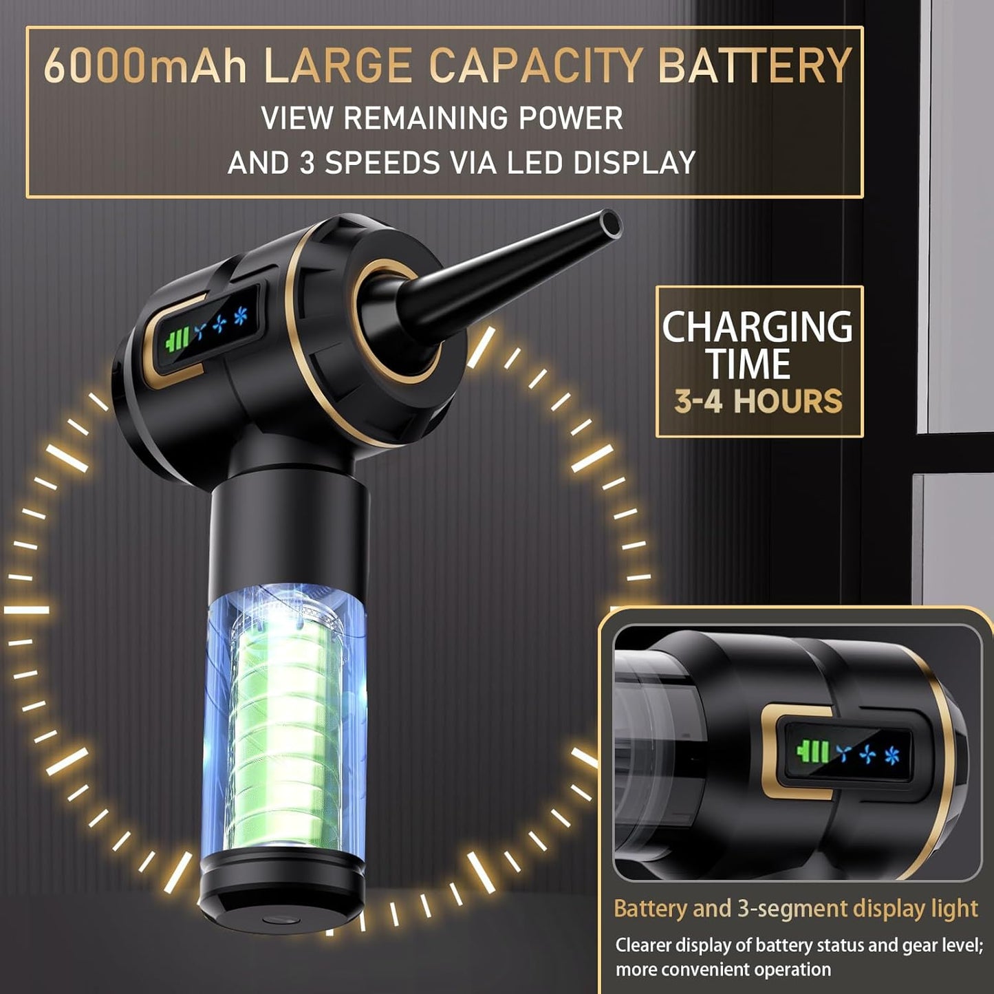 Car Vacuum Cleaner Brushless Lcd Display Power Vacuum Cleaner Handheld Suction and Blowing Integrated Blower Dust Blower