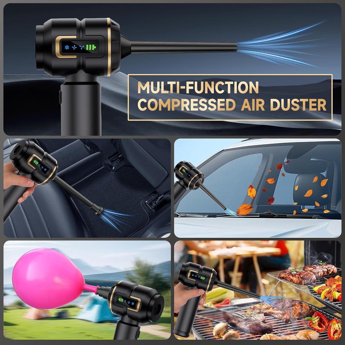 Car Vacuum Cleaner Brushless Lcd Display Power Vacuum Cleaner Handheld Suction and Blowing Integrated Blower Dust Blower