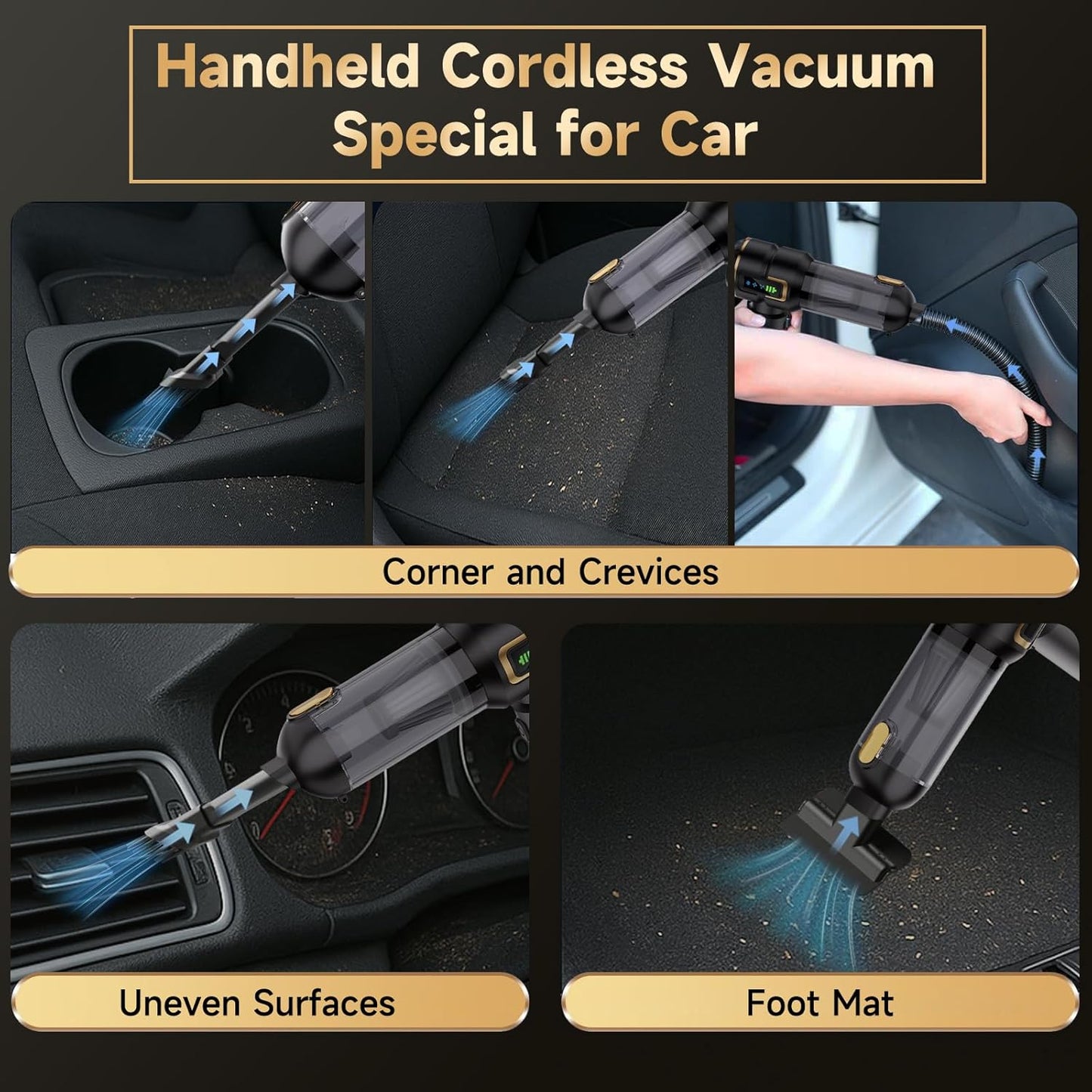 Car Vacuum Cleaner Brushless Lcd Display Power Vacuum Cleaner Handheld Suction and Blowing Integrated Blower Dust Blower