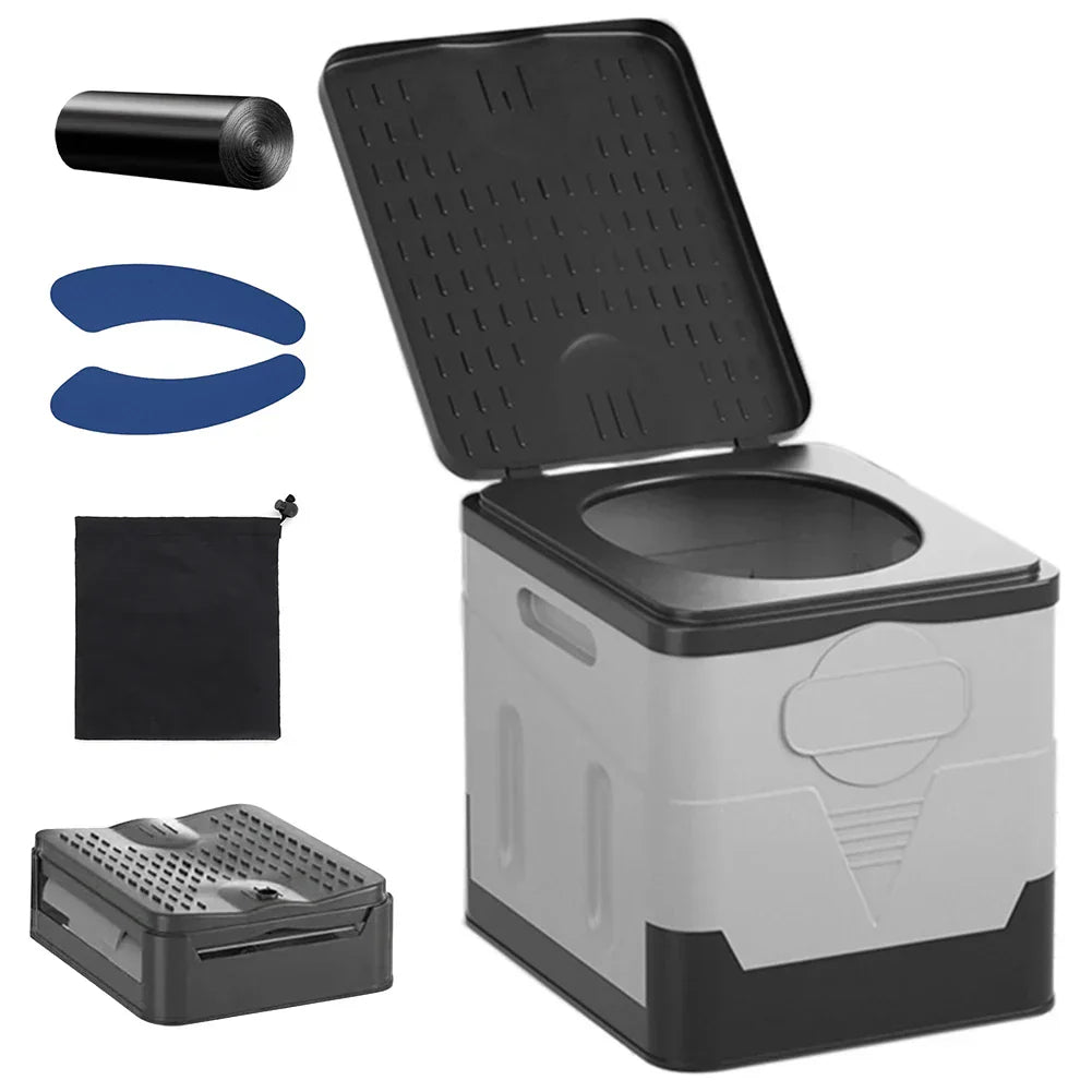 Portable Folding Toilet for Travel, Camping & Emergencies